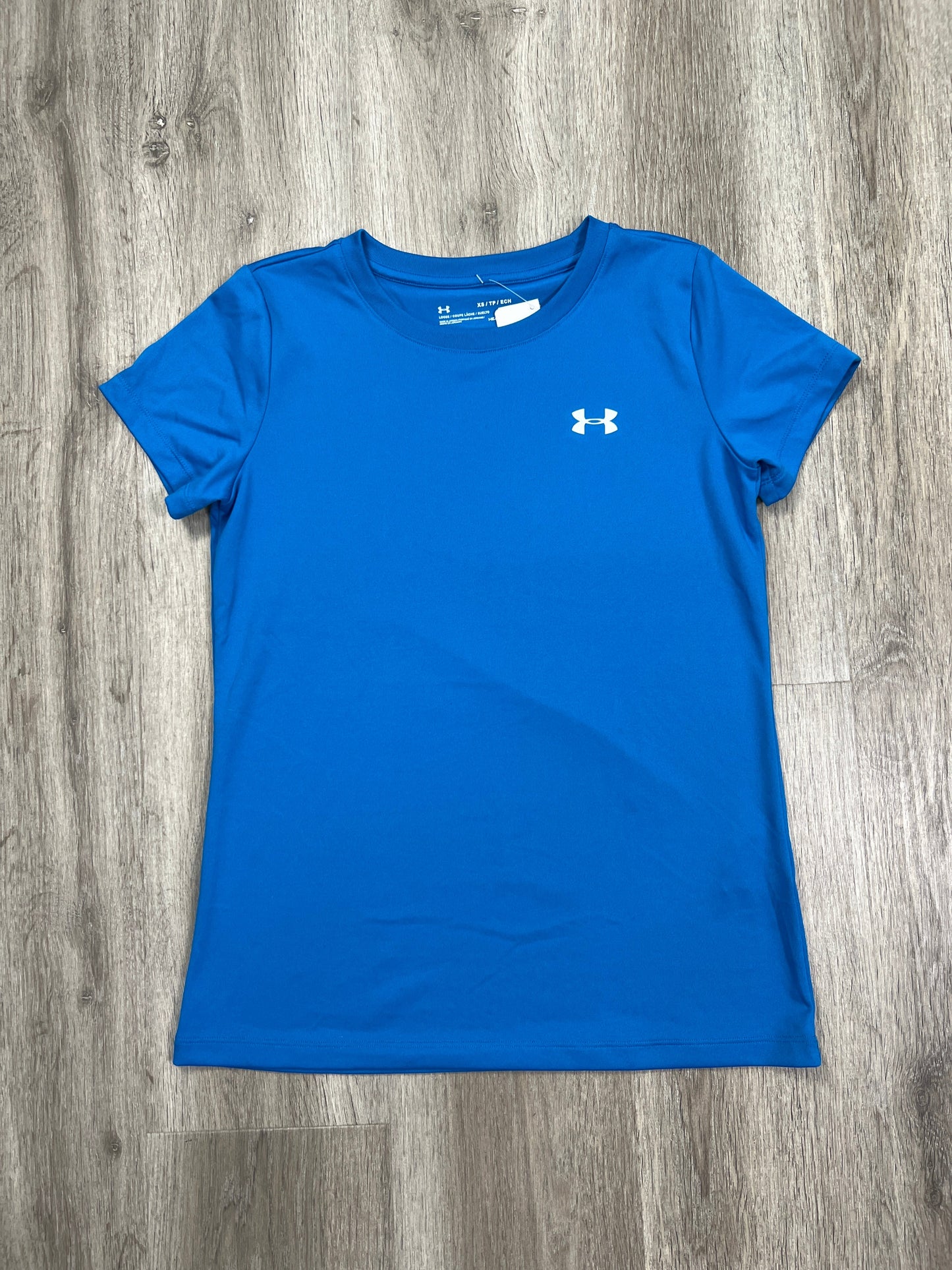 Athletic Top Short Sleeve By Under Armour In Blue, Size: Xs