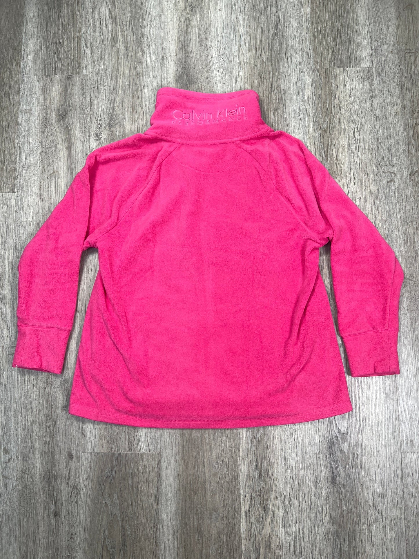 Jacket Fleece By Calvin Klein In Pink, Size: 1x