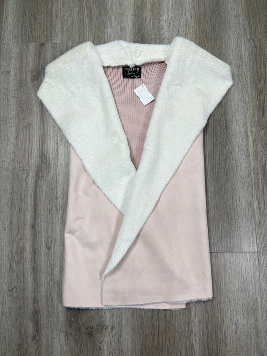 Vest Faux Fur & Sherpa By TWELFTH LOVE In Pink & White, Size: M