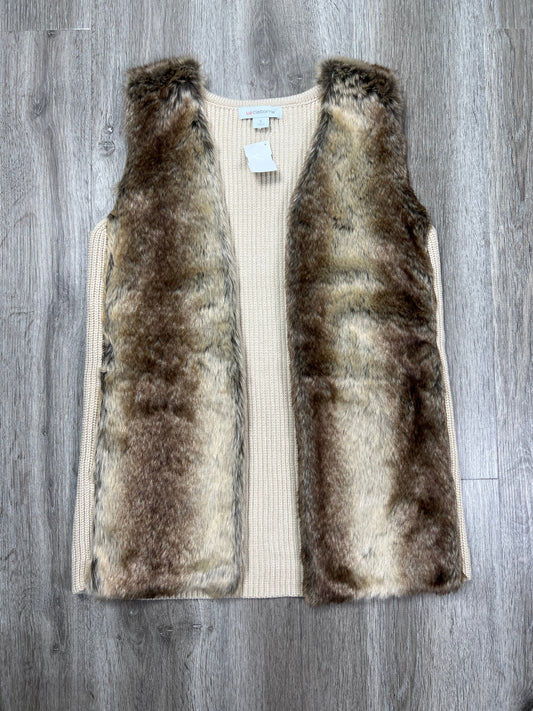 Vest Faux Fur & Sherpa By Liz Claiborne In Brown, Size: S