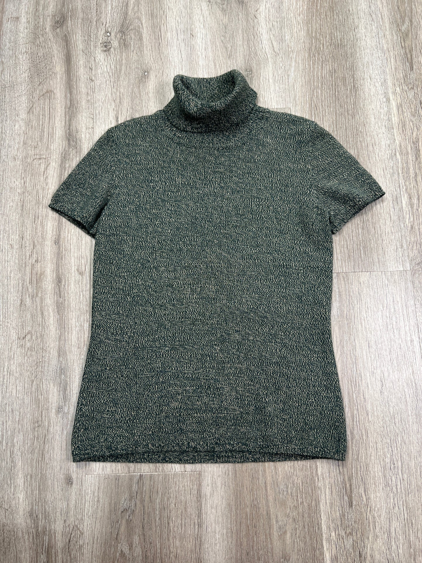 Sweater Short Sleeve By Liz Claiborne In Brown & Green, Size: S