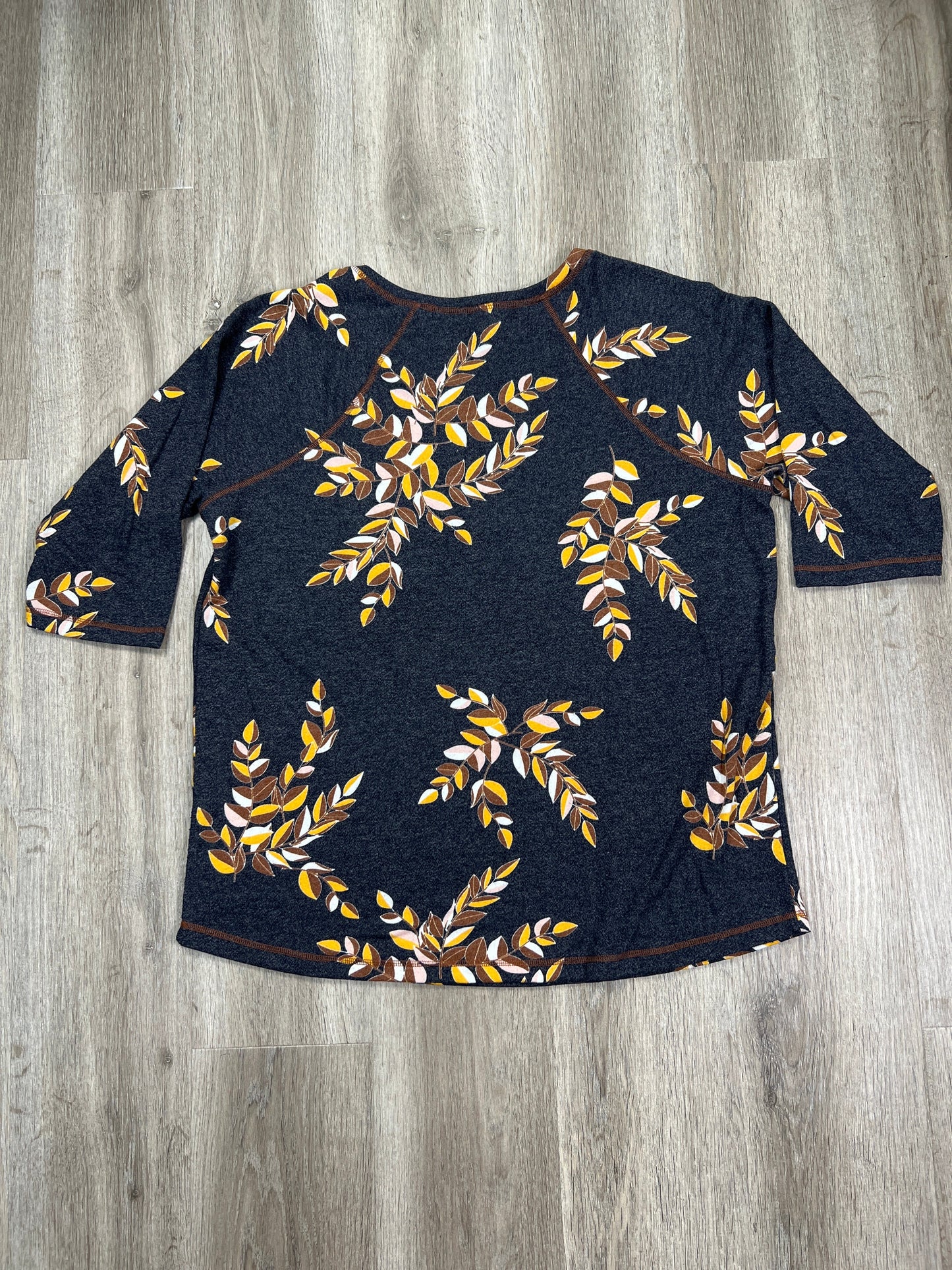 Top 3/4 Sleeve By Cj Banks In Floral Print, Size: 1x