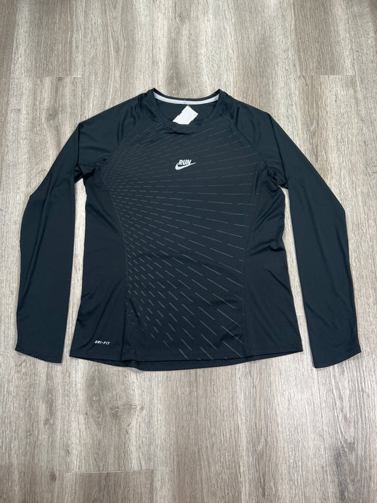 Athletic Top Long Sleeve Crewneck By Nike Apparel In Black, Size: L