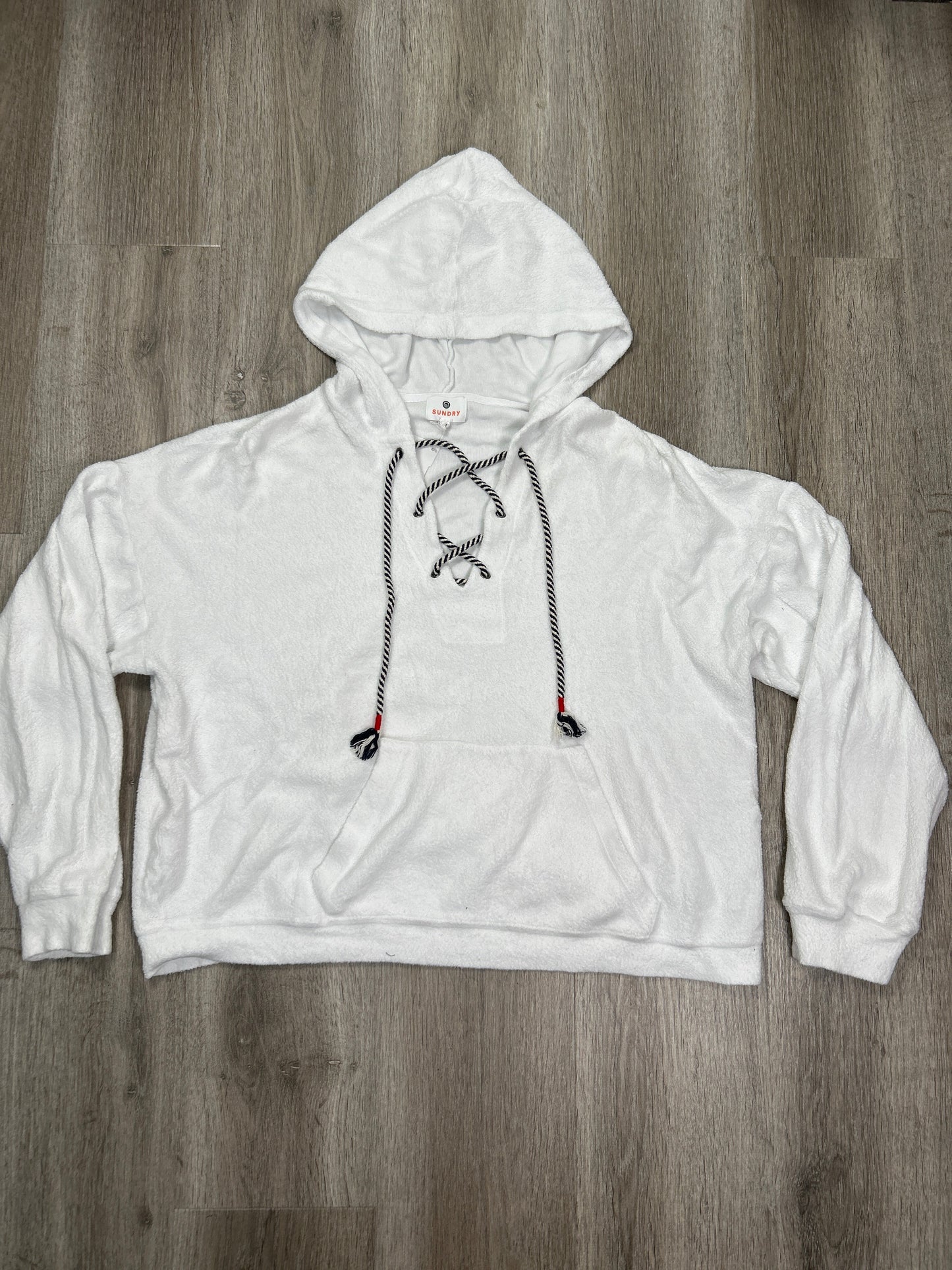 Sweatshirt Hoodie By Sundry In White, Size: L