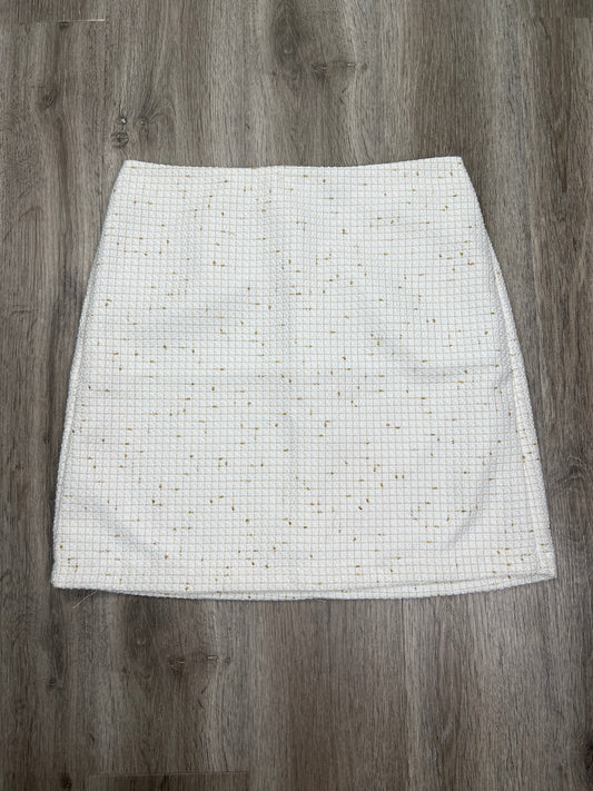 Skirt Mini & Short By Ann Taylor In Gold & White, Size: M