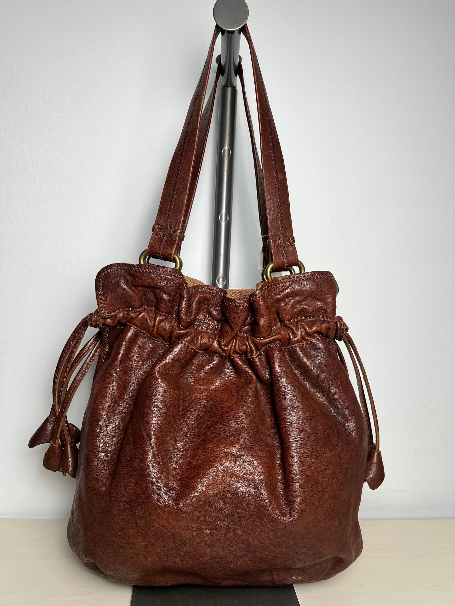 Handbag Leather By Lucky Brand, Size: Medium