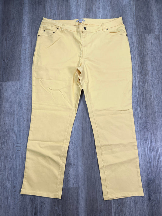 Jeans Straight By Woman Within In Yellow Denim, Size: 20w