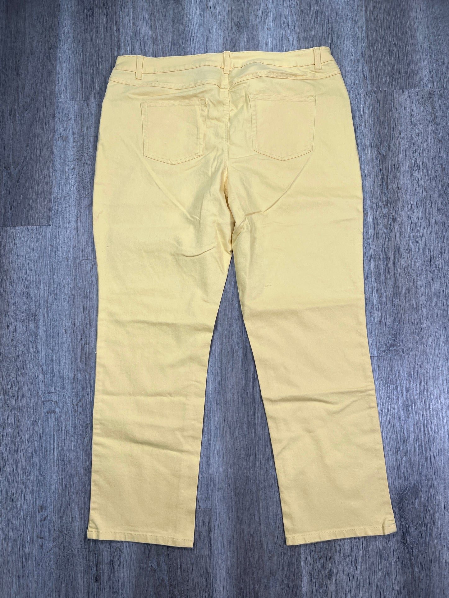 Jeans Straight By Woman Within In Yellow Denim, Size: 20w