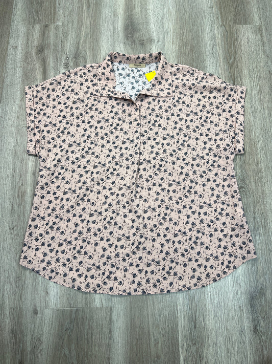 Blouse Short Sleeve By TIMESON In Floral Print, Size: Xl