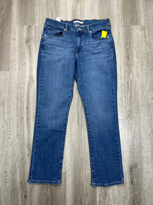 Jeans Straight By Levis In Blue Denim, Size: 12