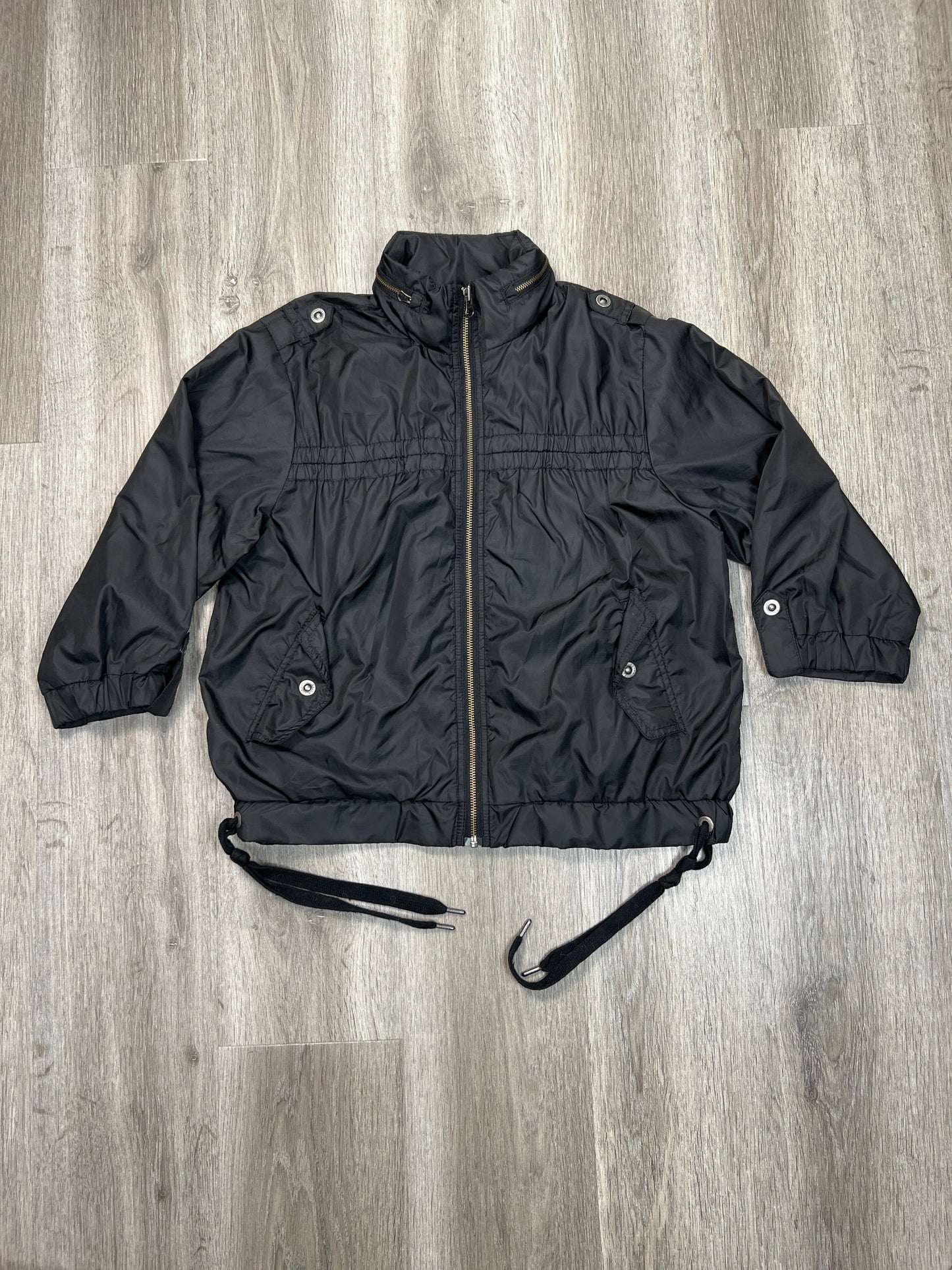 Jacket Windbreaker By Eddie Bauer In Black, Size: M