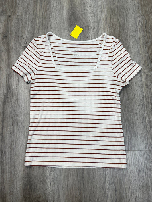 Top Short Sleeve By A New Day In Striped Pattern, Size: M