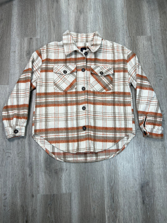 Jacket Shirt By Love Tree In Plaid Pattern, Size: M