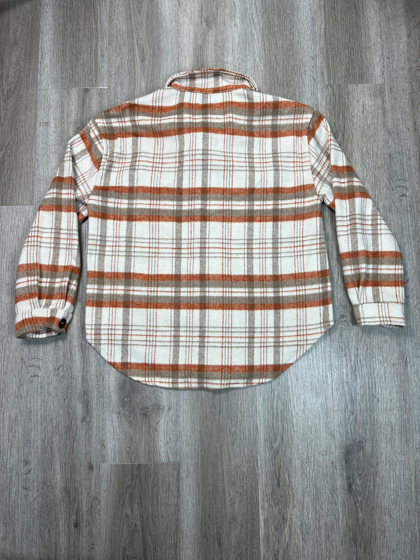 Jacket Shirt By Love Tree In Plaid Pattern, Size: M