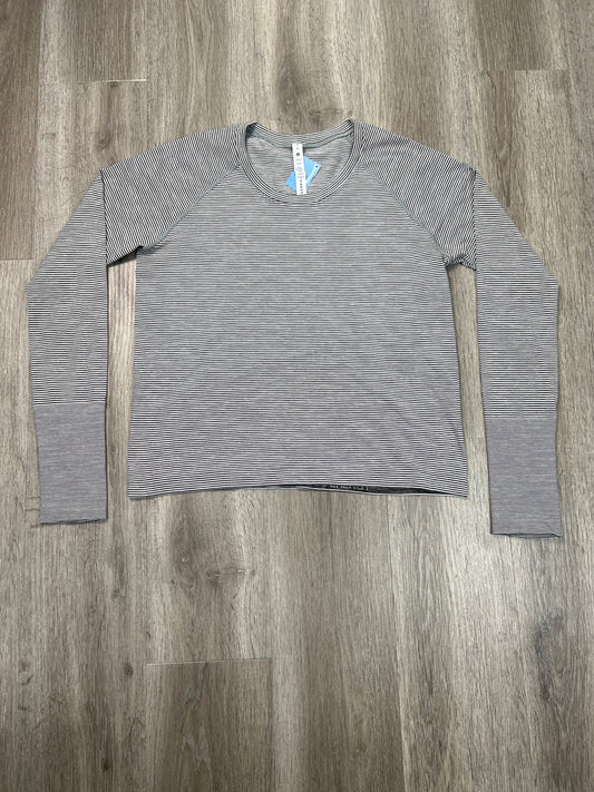 Athletic Top Long Sleeve Crewneck By Lululemon In Striped Pattern, Size: L