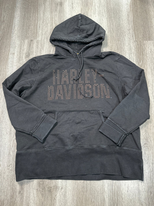 Sweatshirt Hoodie By Harley Davidson In Black, Size: 1x