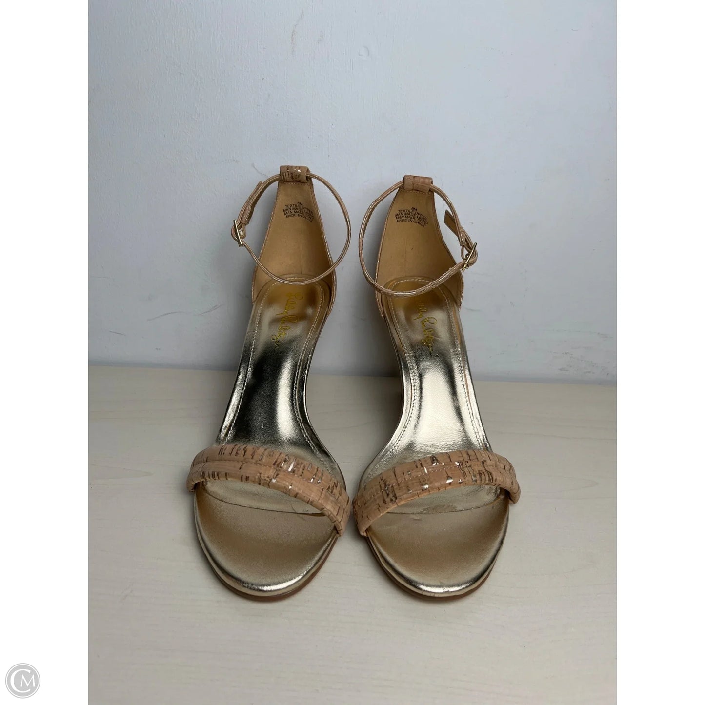 Sandals Designer By Lilly Pulitzer In Gold, Size: 8