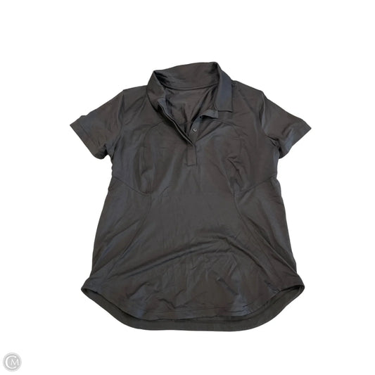 Athletic Top Short Sleeve By Lululemon In Black, Size: M
