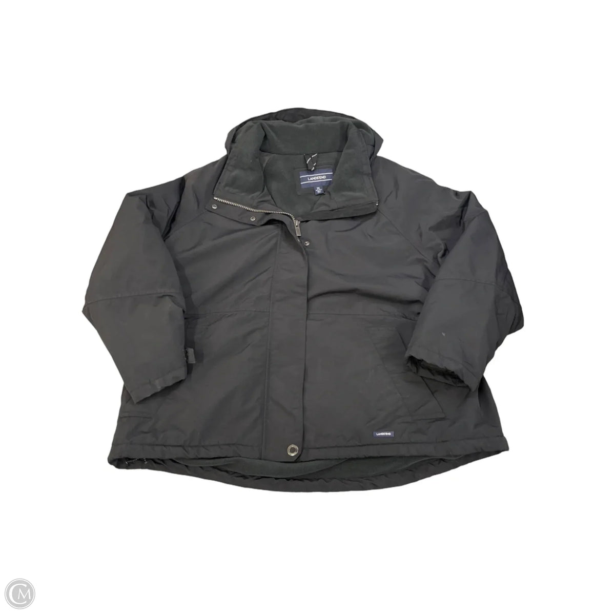 Coat Other By Lands End In Black, Size: 2x