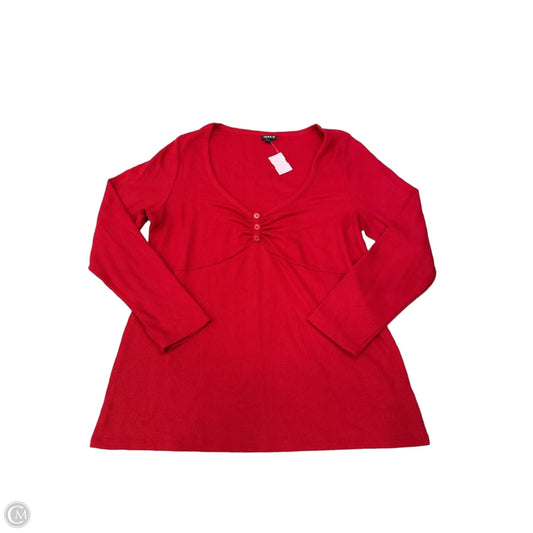 Top Long Sleeve By Torrid In Red, Size: 2x