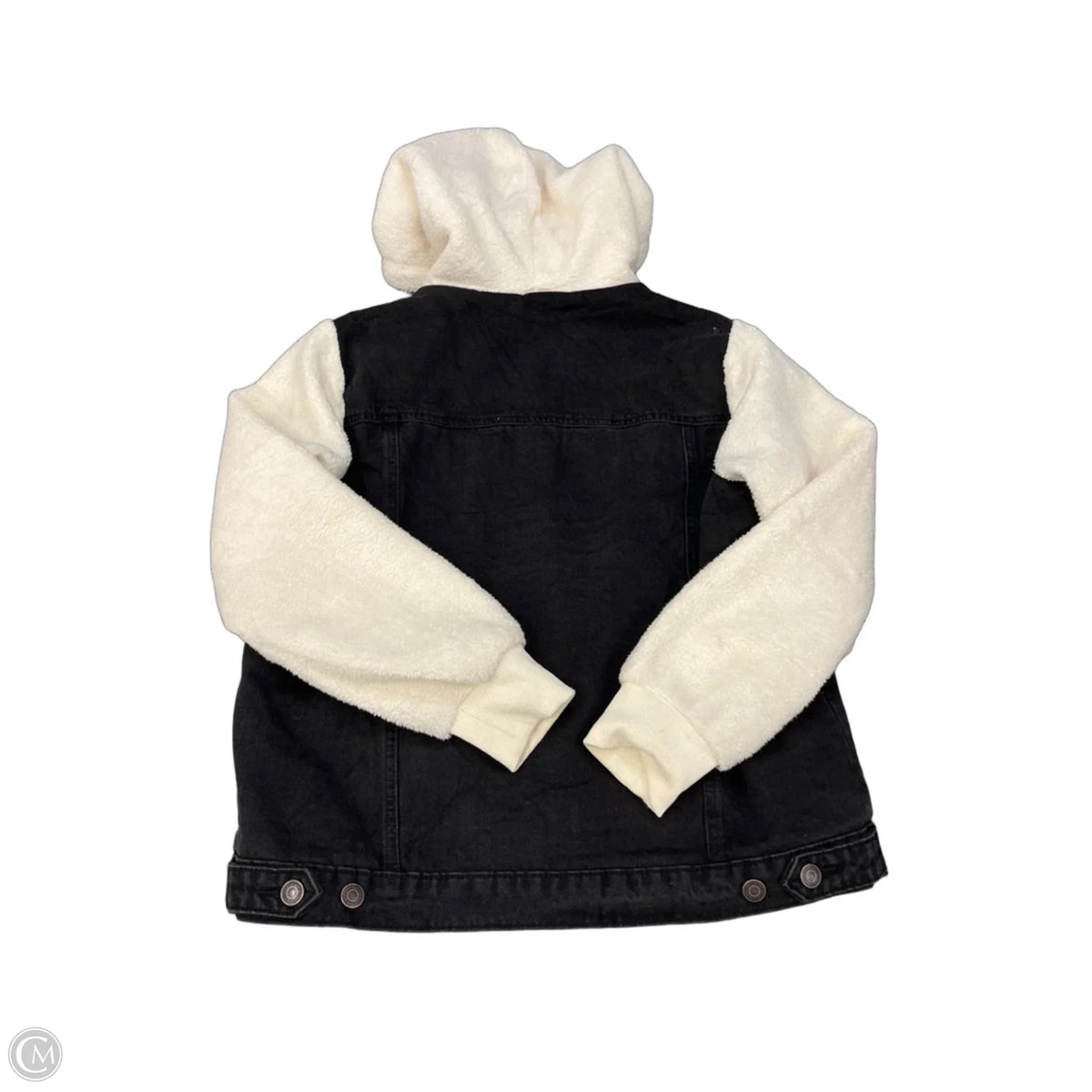 Jacket Denim By Clothes Mentor In Black Denim, Size: M