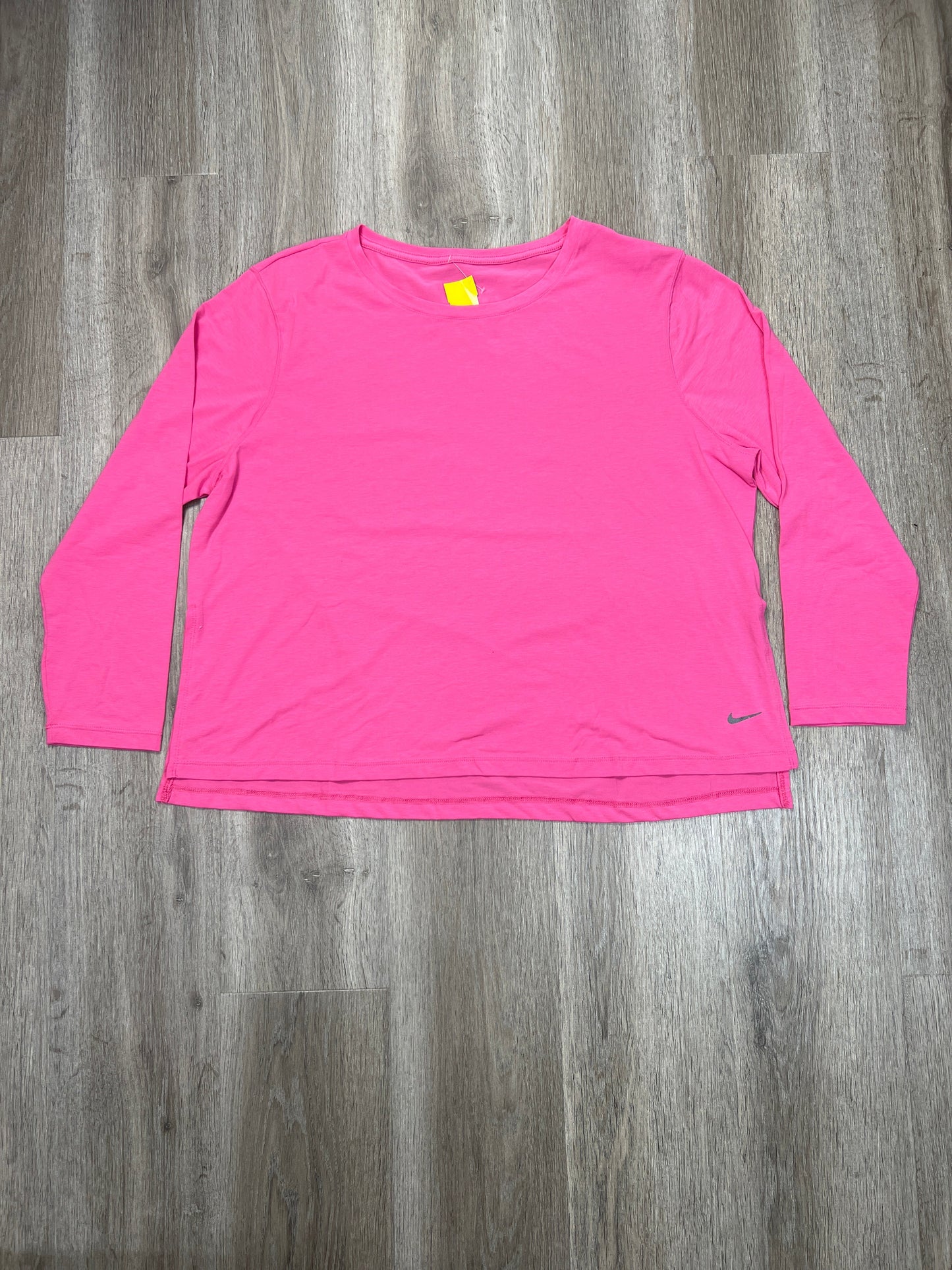 Athletic Top Long Sleeve Crewneck By Nike Apparel In Pink, Size: 1x