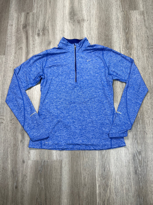 Athletic Top Long Sleeve Collar By Nike Apparel In Blue, Size: M