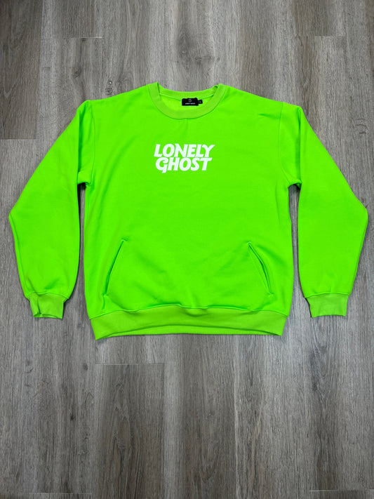 Sweatshirt Crewneck By LONELY GHOSTS In Green, Size: L