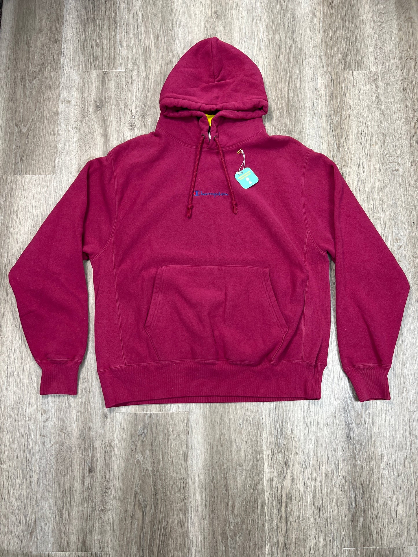 Sweatshirt Hoodie By Champion In Pink, Size: L