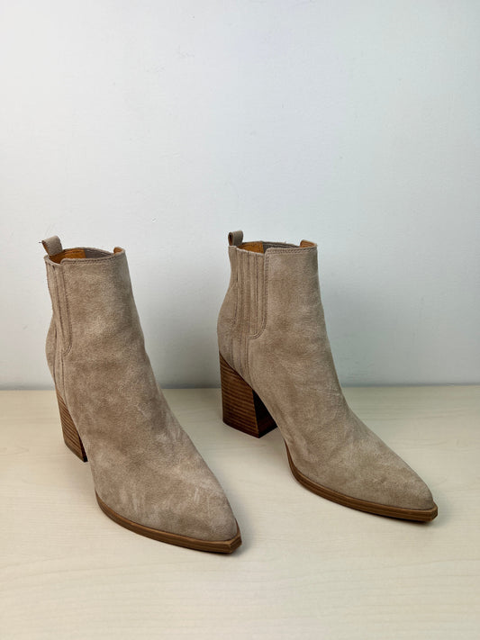 Boots Ankle Heels By Marc Fisher In Tan, Size: 9.5