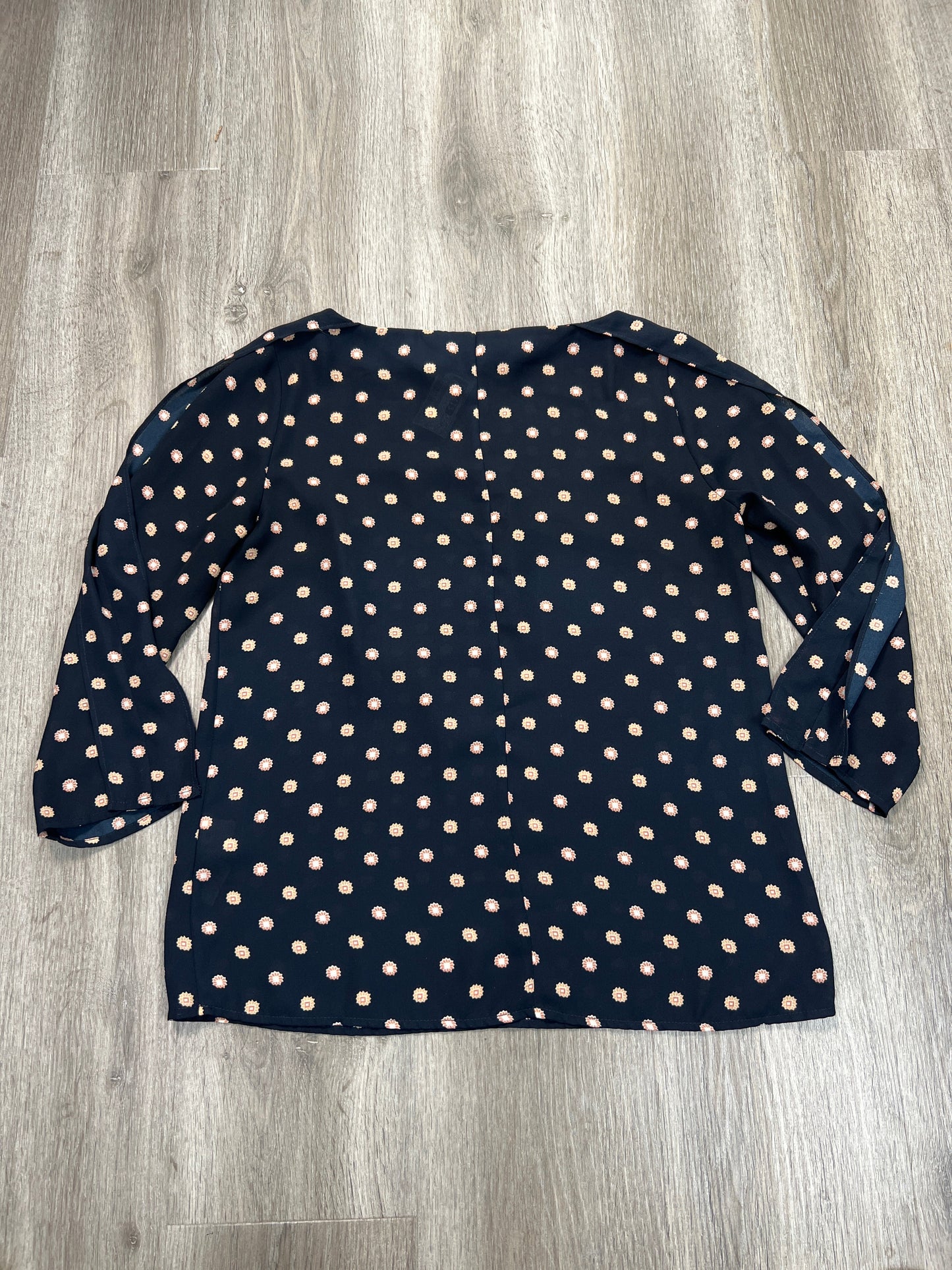 Blouse Long Sleeve By Banana Republic In Navy, Size: Xs