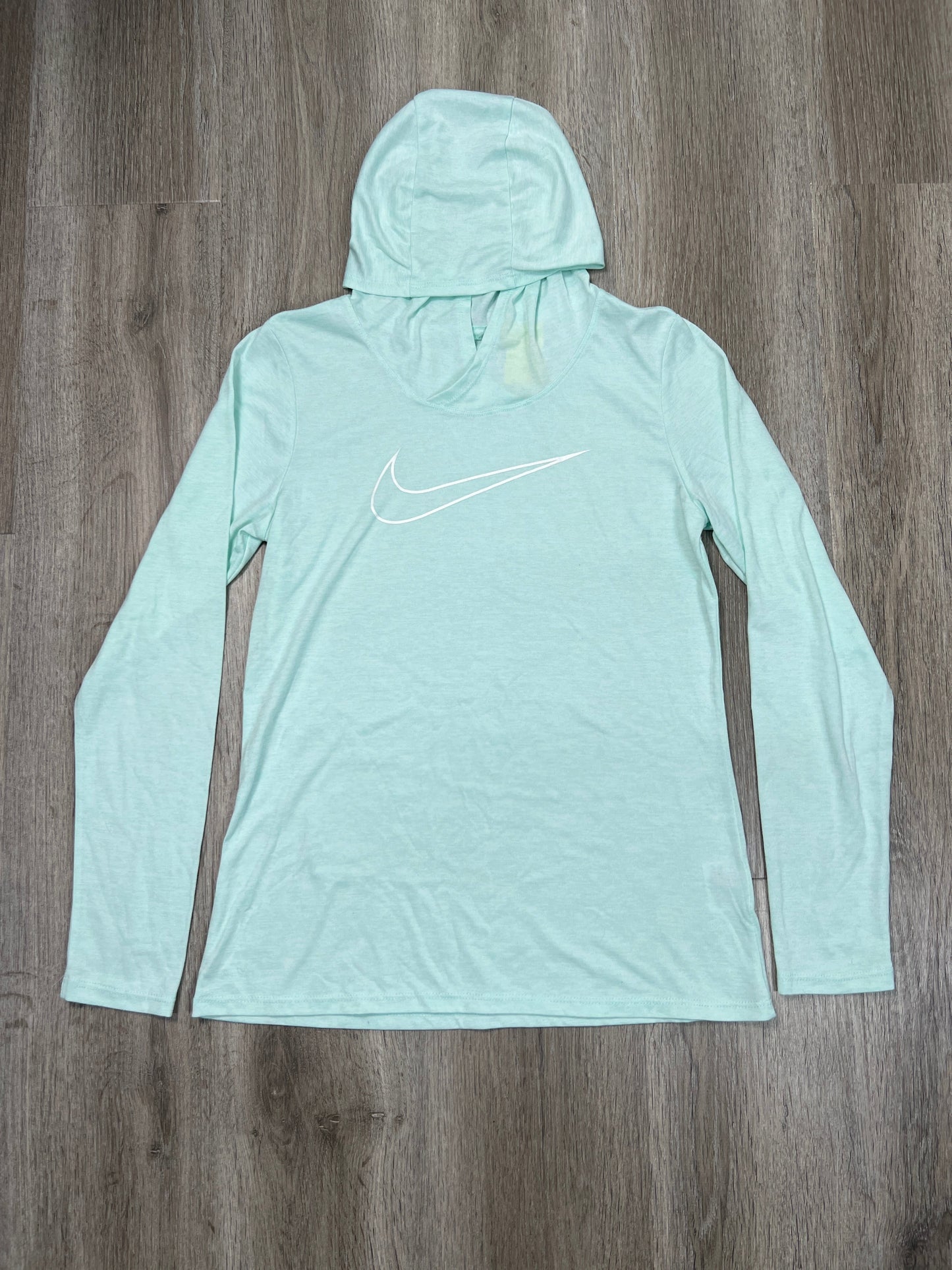 Athletic Top Long Sleeve Hoodie By Nike Apparel In Green, Size: S