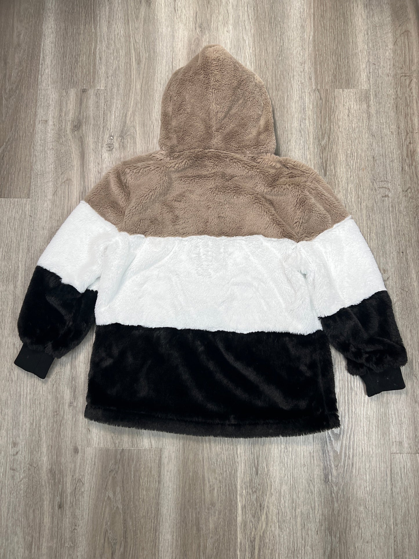 Sweatshirt Hoodie By She + Sky In Tan & White, Size: M