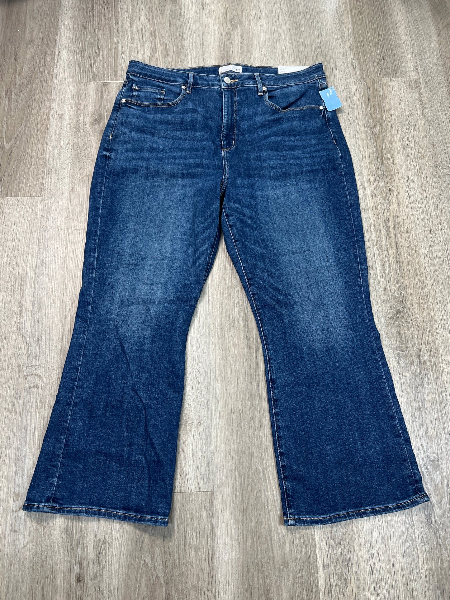 Jeans Cropped By Loft In Blue Denim, Size: 16