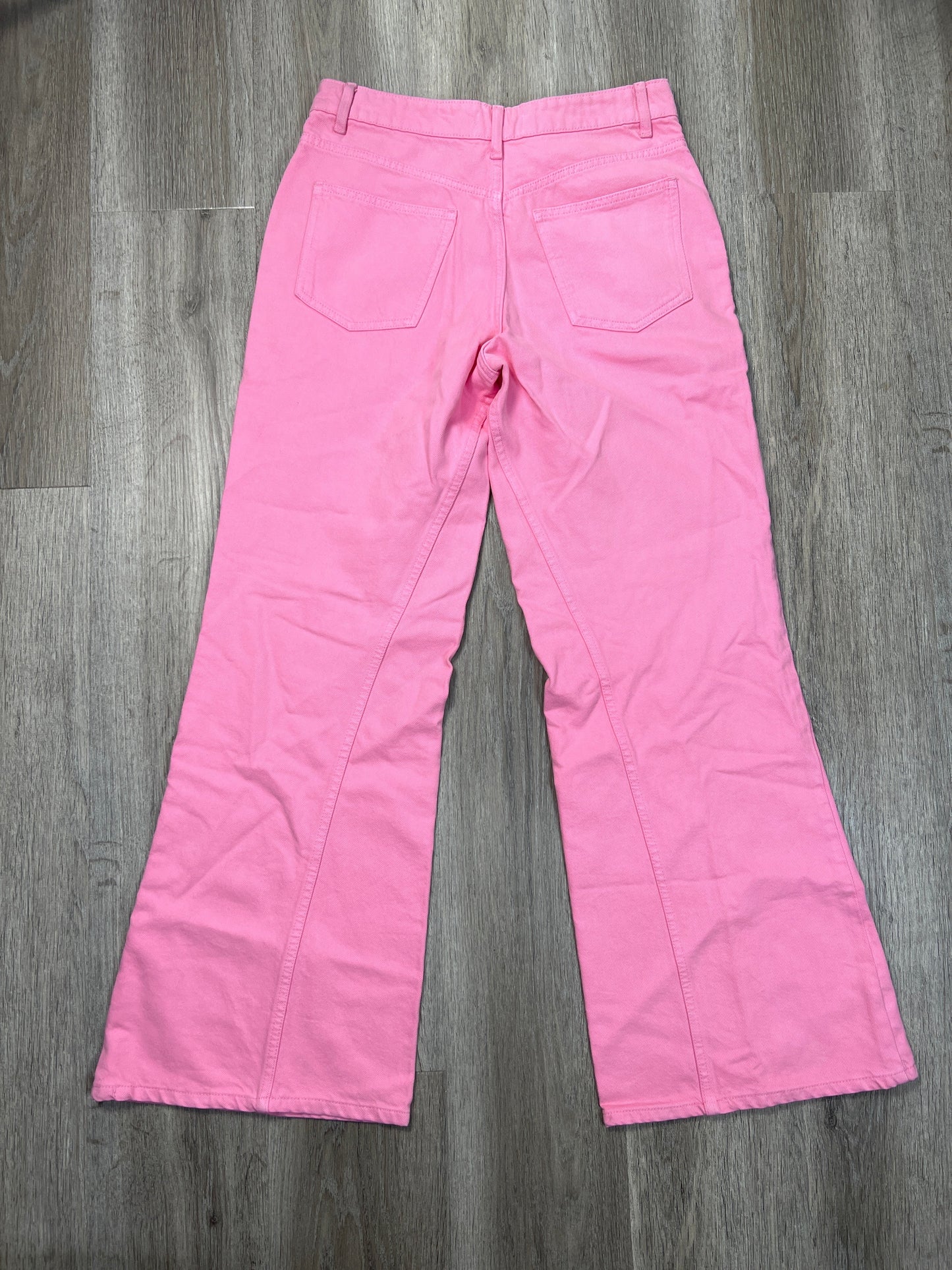 Jeans Wide Leg By Zara In Pink Denim, Size: 6