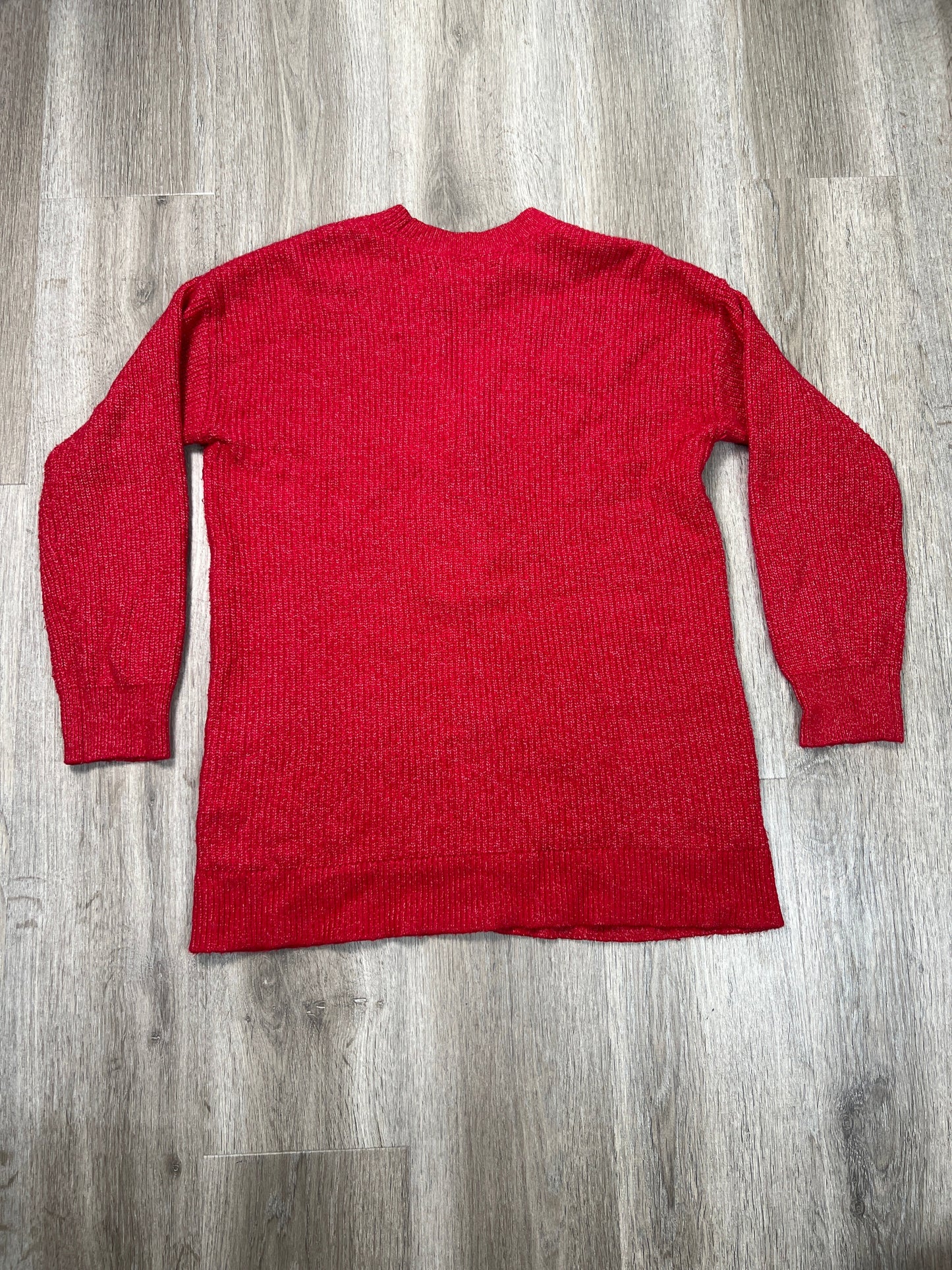 Sweater Cardigan By Loft In Red, Size: L