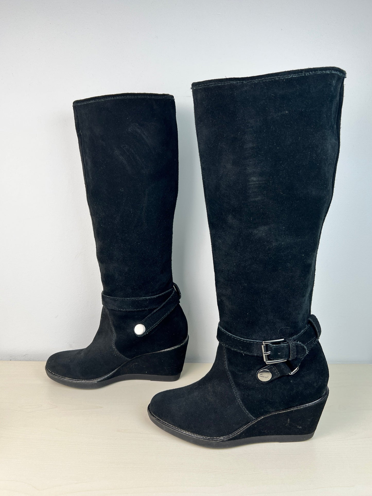 Boots Designer By Coach In Black, Size: 8.5