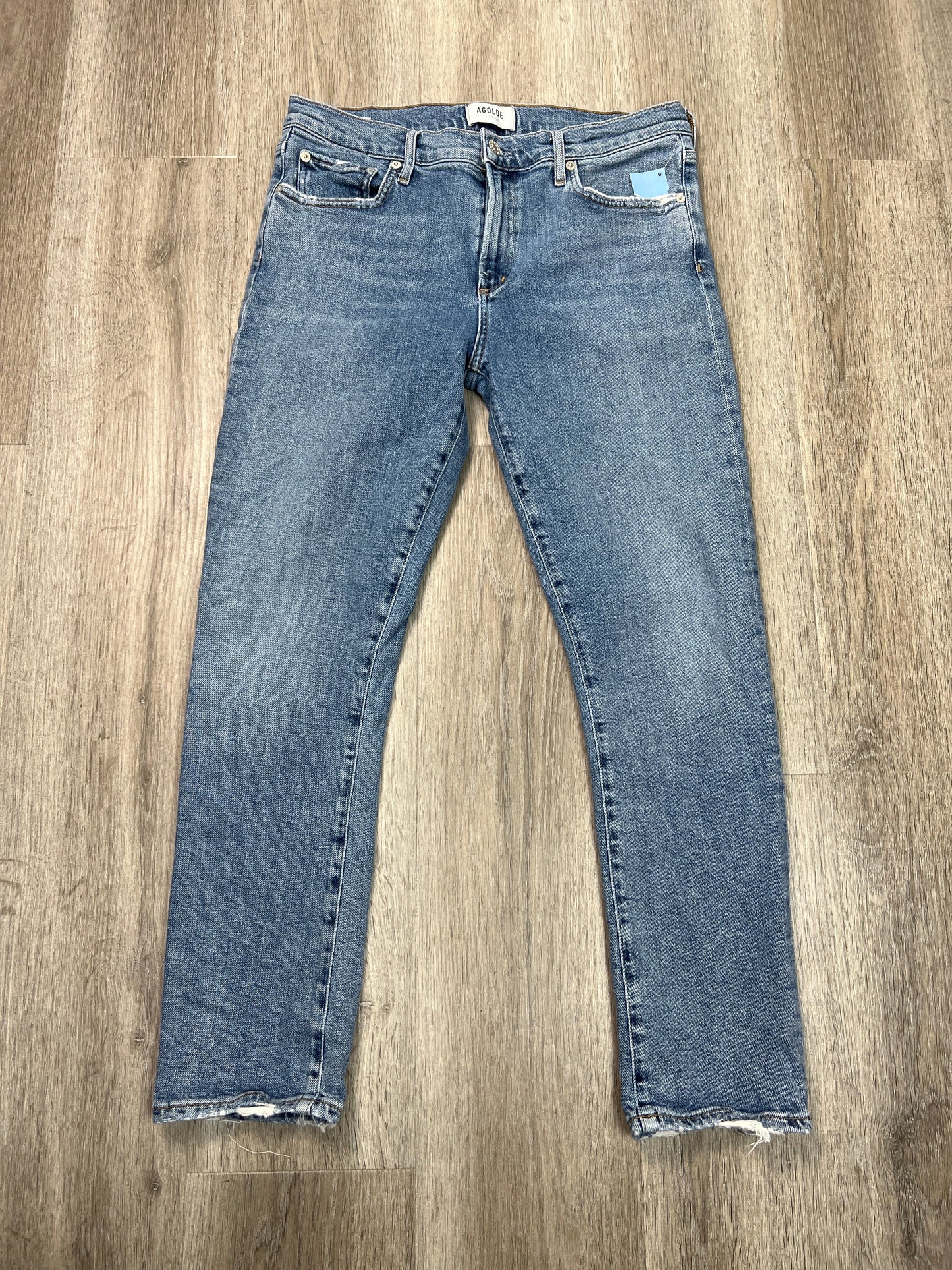 Jeans Straight By Agolde In Blue Denim, Size: 8