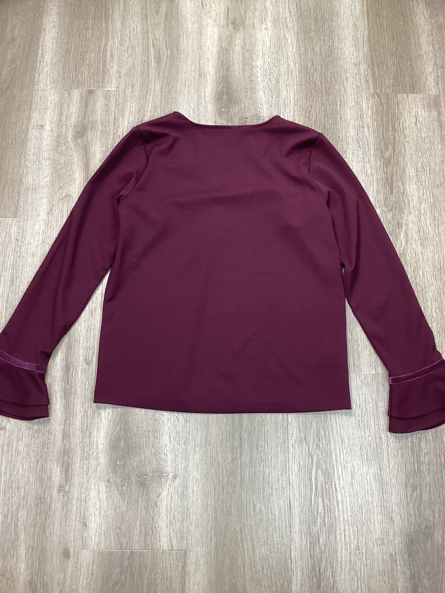 Blouse Long Sleeve By Ann Taylor In Maroon, Size: S