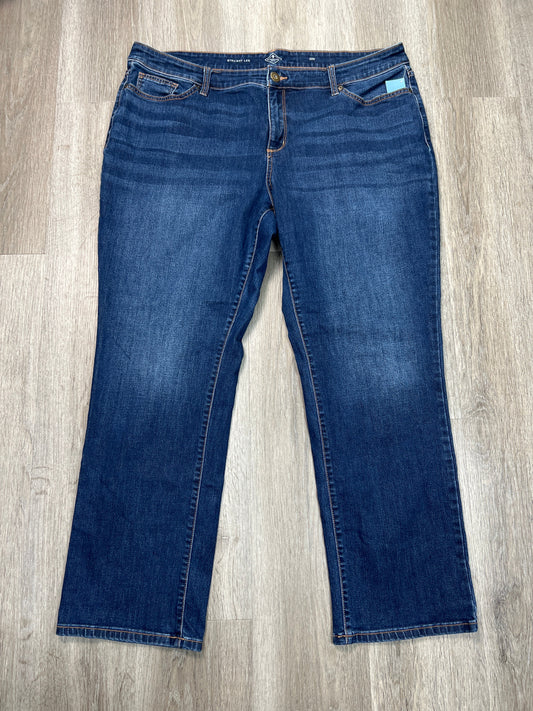 Jeans Straight By St Johns Bay In Blue Denim, Size: 20