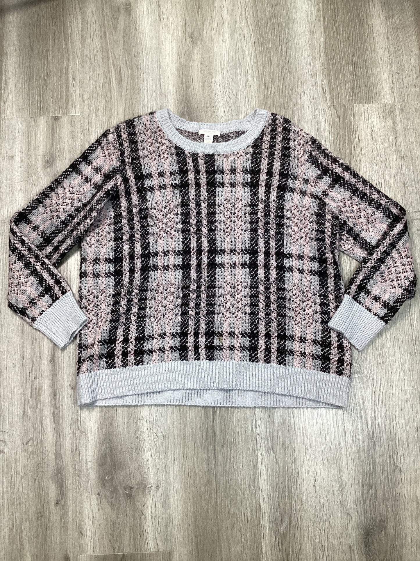 Sweater By West Bound In Black & Pink, Size: Xlp