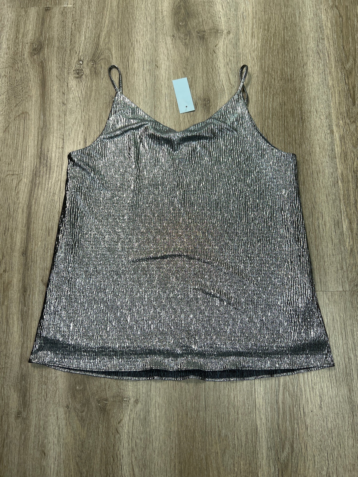 Blouse Sleeveless By Loft In Silver, Size: Sp