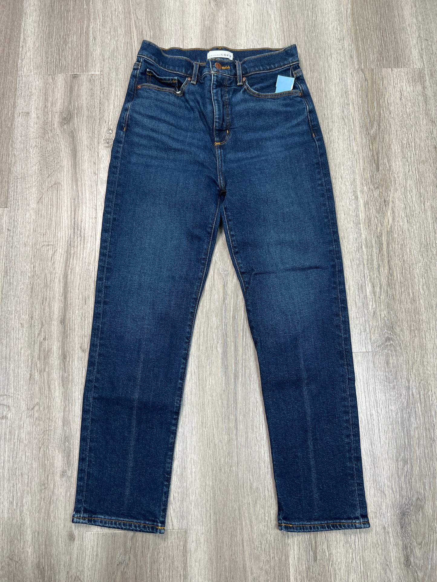 Jeans Straight By Loft In Blue Denim, Size: 4