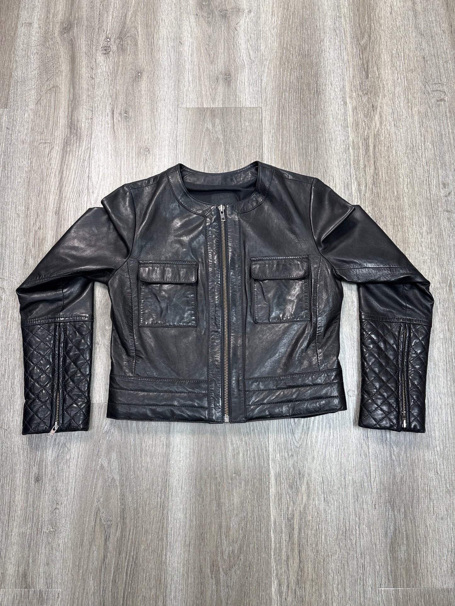 Jacket Leather By Trouve In Black, Size: M