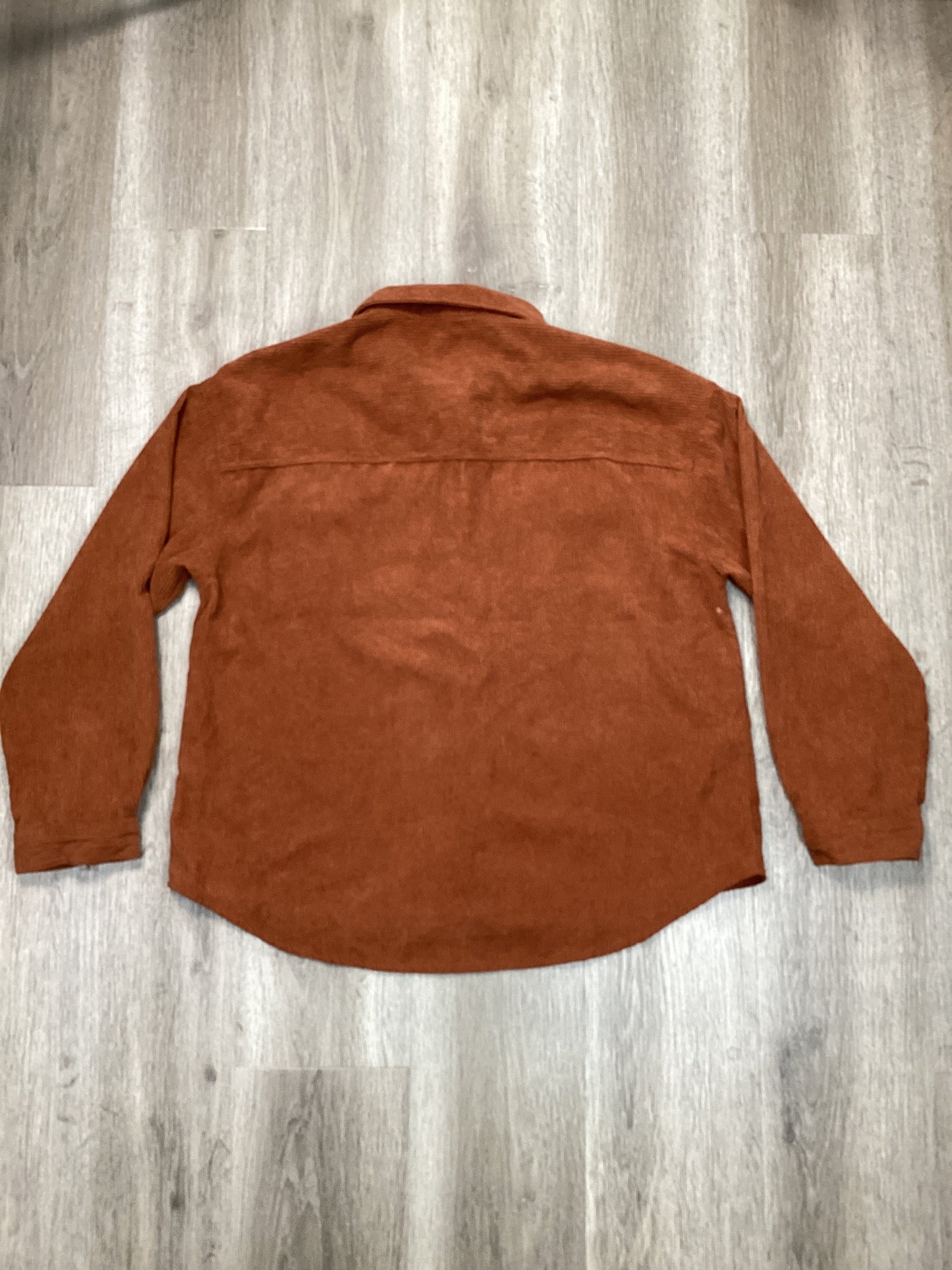 Jacket Shirt By Velvet Heart In Orange, Size: Xl