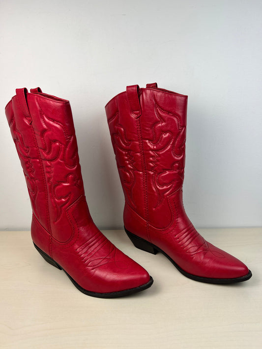 Boots Western By Soda In Red, Size: 10