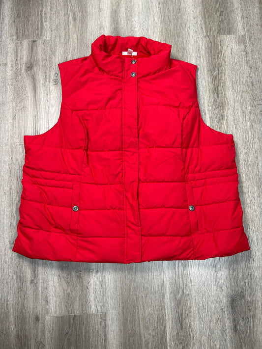 Vest Puffer & Quilted By Dressbarn In Red, Size: 3x