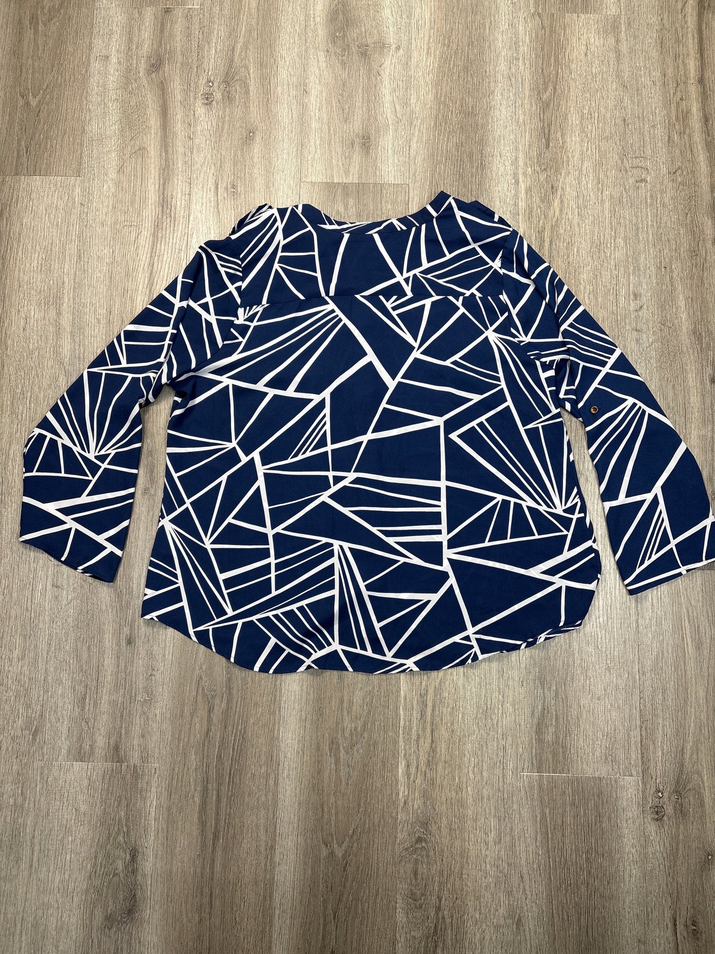 Blouse Long Sleeve By Dressbarn In Blue, Size: 2x