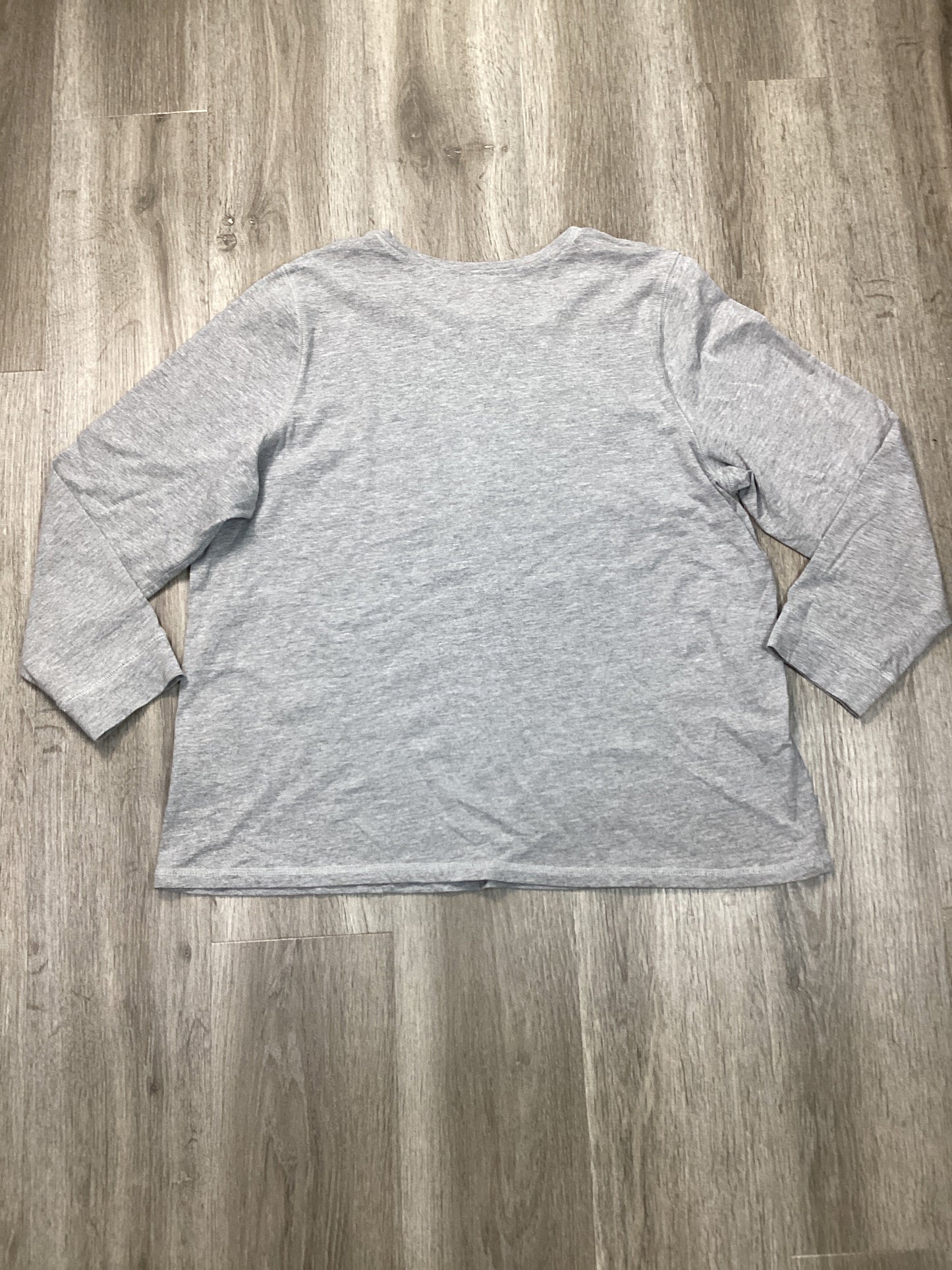 Top Long Sleeve By Cj Banks In Grey, Size: 2x