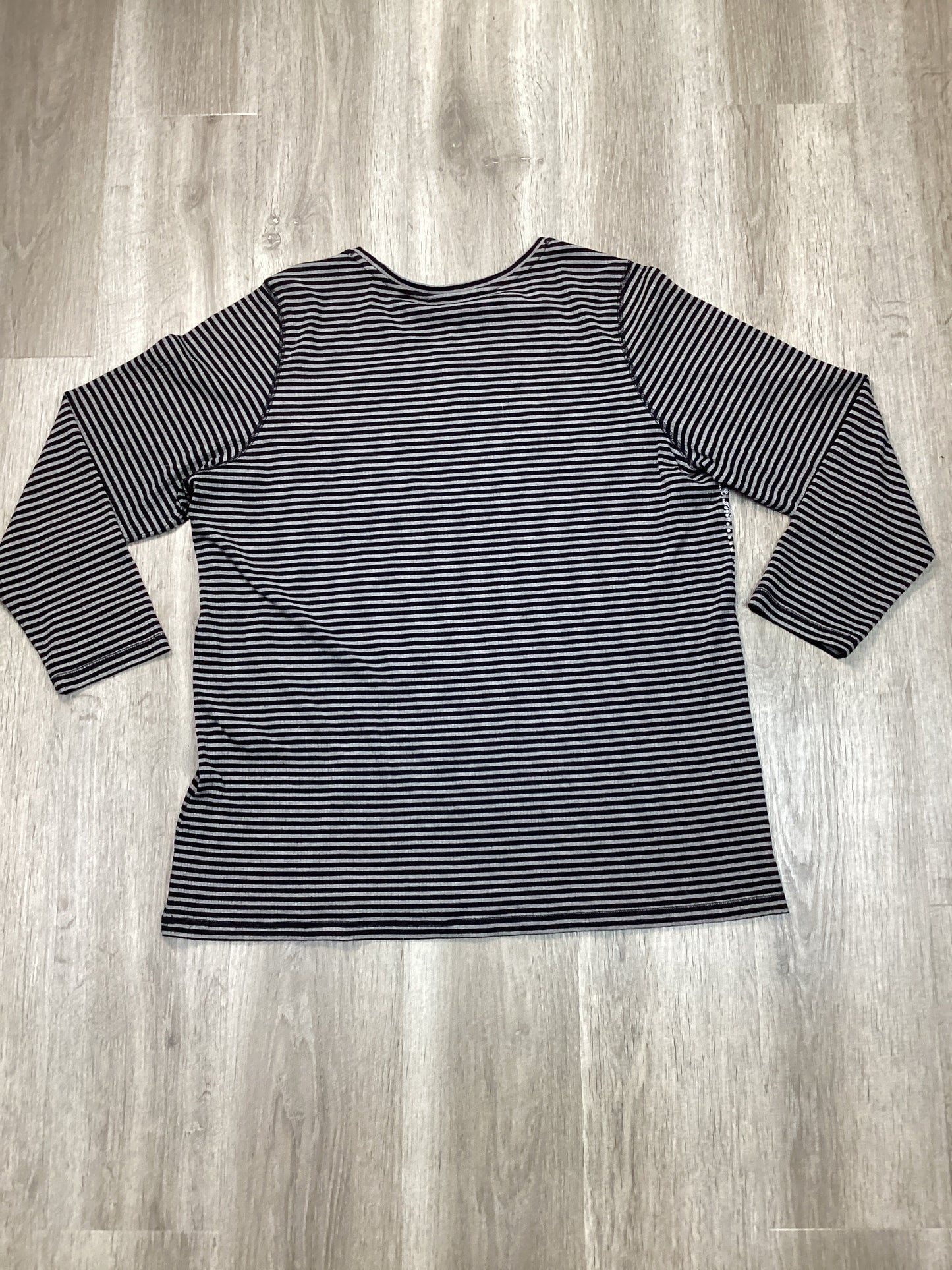 Top Long Sleeve By Cj Banks In Black & Grey, Size: 2x